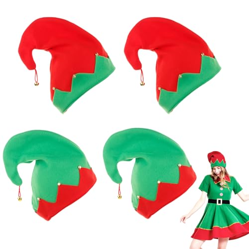 HSMHLYYB Weihnachten Elfe Mütze, 4 Stück Weihnachtselfen Hut...