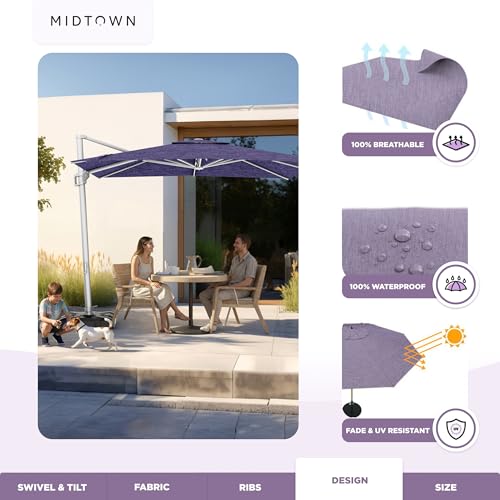 Image of Midtown Umbrellas Grande Square - 9 x 9 Ft Cantilever Umbrella