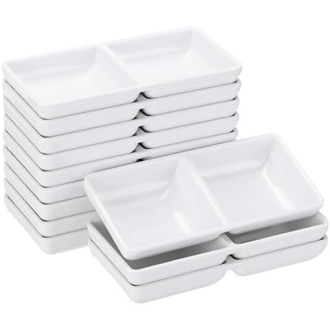 uxcell 12-Pack Divided Dipping Bowls Cover