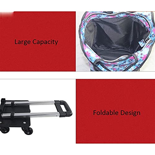 LICHUAN Einkaufstrolley, zusammenklappbar, Teleskop-Einkaufstrolley für Lebensmittel, robust, mit Rädern, Mehrzweck… – Bild 8