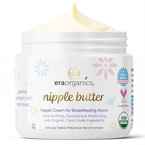 USDA Organic Nipple Butter Safe for Breastfeeding – Lanolin-Free, Food-Grade Nipple Cream for Sore, Cracked & Sensitive Skin Relief – No Wipe Off Postpartum Essential
