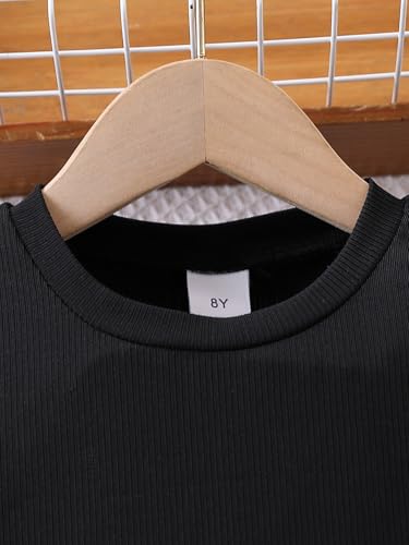 Image of Girls Outfits Mesh Long Sleeve Shirts and Pink Mini Skirts Fashion Set Clothing 8-11Years