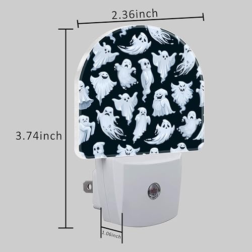 Image of Night Light for Kids Girls Boys, Halloween Funny Ghost LED Night Light Plug into Wall with Dusk to Dawn Sensor for Room Decor, Hallway, Kitchen, Bathroom, Nursery, Stairs