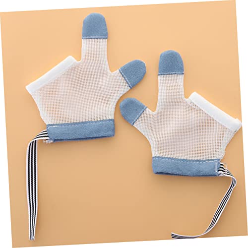 VICASKY Breathable Nylon Gloves for Teething Relief and Scratch Prevention Finger Protector Mitts with Soft Textures Skin Friendly Gloves for Newborn Boys3