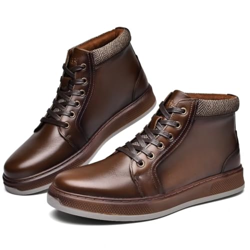 Image of Arkbird Casual Sneaker Boots, High-Top Sneakers Lace-up Leather Chukka Shoes for Men