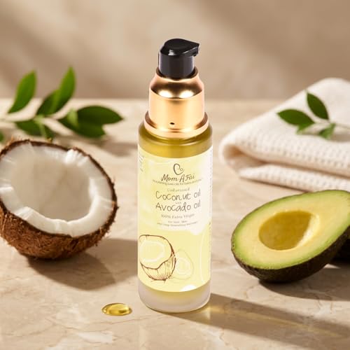 Image of Coconut & Avocado Oil for Hair Growth & Skin Care | Cold Pressed Body Massage Oil for Hair Face & Baby | Deep Moisturizing Lightweight Non Sticky Oil for Scalp & Skin | 50 ml