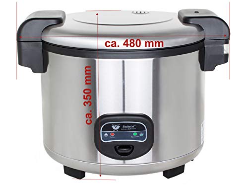 Beeketal 'BRK-5' Profi Gastro Reiskocher 13 Liter für bis zu 4 kg Reis (ca. 35-50 Portionen), Koch- und… – Bild 3