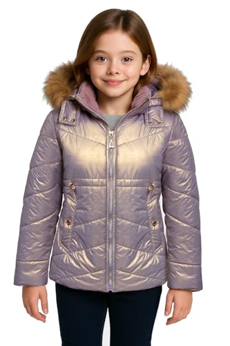 Image of Girls Solid Winter Wear Zipper Hooded Puffer Jacket