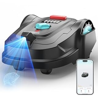 YARDCARE M800Plus Robot Tagliaerba Senza Filo Perimetrale, Posizionamento GPS + 3D Visione, Robot Tosaerba, Modalità di Taglio a U,800 m²,Ricarica Automatica, App, Rilevamento di 150 Ostacoli
