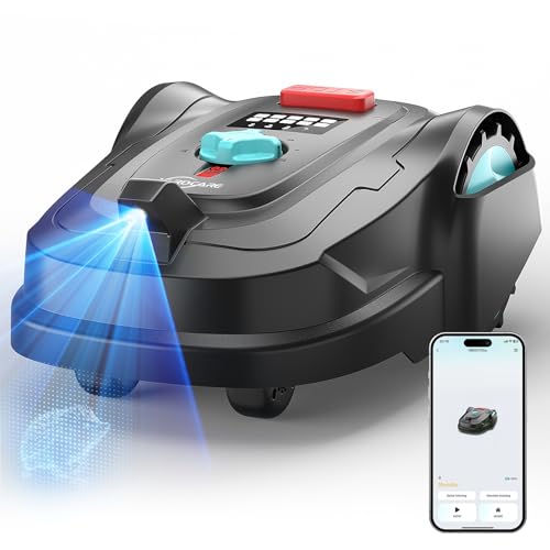 YARDCARE M800Plus Robot Cortacésped sin Cable Perimetral, Posicionamiento GPS + 3D Visión, Robot Cortacésped sin Cables, Modo de Corte en U,800 m², Carga Automática, App, Detección de 150 Obstáculos