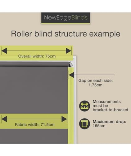 Made to Measure Thermal Blackout Blinds, Lime, 165cm Drop - Cut to Fit Blackout Roller Blinds For Inside and Outside Recess Fitting Window Blinds of Multiple Colours by New Edge Blinds - Image 4