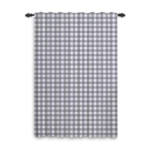 ggaimwf Rideaux à Carreaux Gris Clair Rideaux Gingham Maison de Ferme Classique Rideaux Vichy...