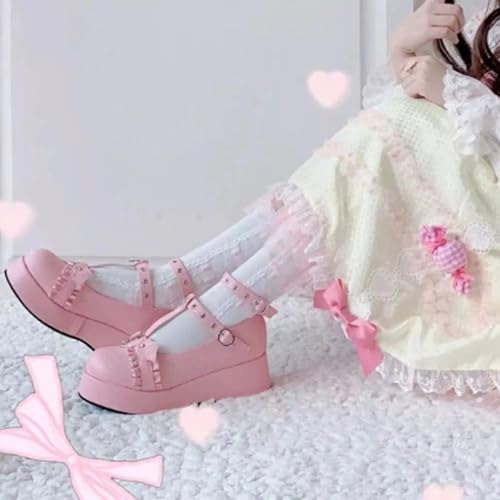 WUIWUIYU Womens Mary Jane Platform Shoes Cute Ankle Strap Heels Pumps Gothic Lolita Party Cosplay Dress Shoes2