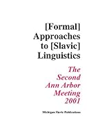 Annual Workshop on Formal Approaches to Slavic Linguistics 0930042891 Book Cover