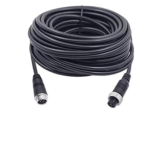 Image of Car Video 4Pin Aviation Extension Cable for CCTV Rearview Camera Car Truck Trailer Camper Bus Motorhome Vehicle Backup Monitor Waterproof Shockproof System 33FT /10M Black, Pack of 1