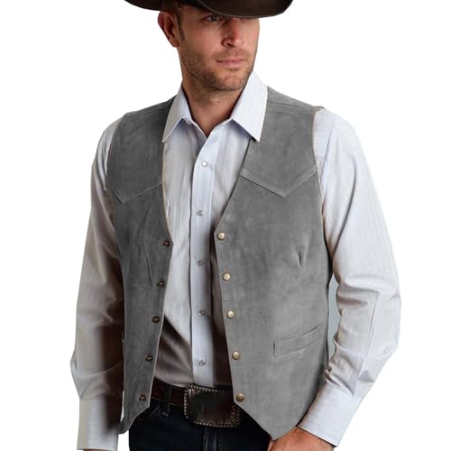 Gilet en cuir rétro pour hommes idéal pour les sorties entre amis