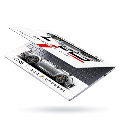 Image of Full Body UV Printed Removable Premium Laptop Skin Upto 15.6 inch Sticker Compatible for Dell /HP /Lenovo /Acer /Asus All Laptop Size Upto 14 to 15.6 Inch - Porsche 911 Carrera Sketch