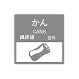 Biijo ４ヶ国語対応 ごみ分別ステッカー 防水・耐熱 シール ゲストハウス 外国人観光客 12cm×12cm 8cm×8cm (D.かん, 12)