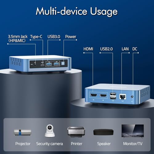 Trycoo WI-6 Mini PC 16 GB RAM 512 GB M.2 SSD, Intel 12. Generation N95 (bis zu 3,4 GHz) Mini Computer, 4K Mini Desktop PC Win 11 Pro, Gigabit-Ethernet/WiFi/BT/2* HDMI/USB-C, für Alltag Verwende