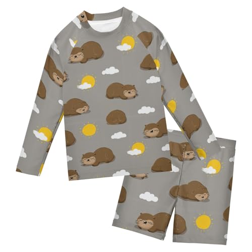 Traje de baño infantil Sundown Otter de manga larga con protección UV para evitar quemaduras