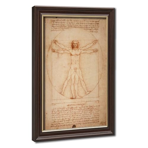 Impression sur toile Homme de Vitruve finition premium avec cadre mural
