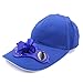 Generic Solar Power Fan Cap Verstellbare Größe Outdoor Angeln Baseball Cap Solar Fan Cap Sonnenschutz Cap Unisex (Color : Blue, Size : 58cm)
