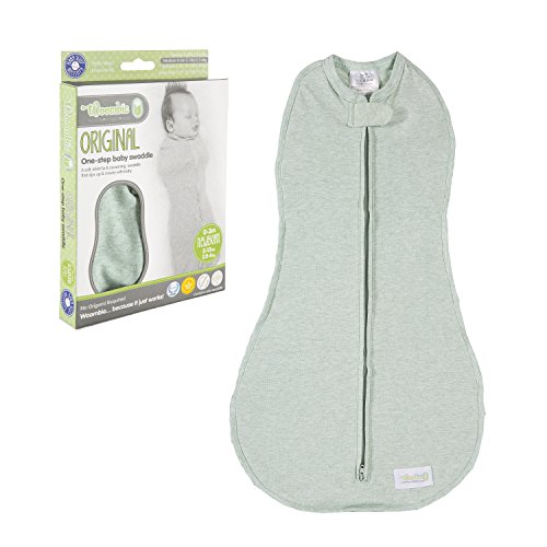 Image of Woombie Original Baby Swaddling Blanket - Self-Soothing, Cotton Baby Swaddle with Zipper - Wearable Newborn Blanket, Lime Sorbet, 5-13 lbs