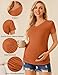 Ekouaer Womens Maternity Shirts 3 Packs V Neck Tops Tunic Pregnancy Clothes Side Ruched Short Sleeve Casual T Shirt S-XXL Caramel/Wine Red/Dark Grey XL