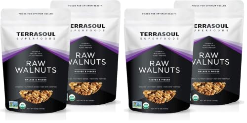 Image of Terrasoul Superfoods Organic Raw Walnuts, 2 Lbs (4 Pack) - Chandler Variety | Fresh | Light Color