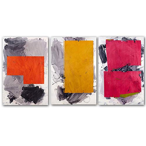 Impression sur toile rouge jaune orange 70 x 100 cm pour un salon chaleureux