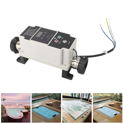 Bewinner Wärmepumpe Pool mit Digitalanzeige 230V 2,7-3,3 KW – Schwimmbad Durchlauferhitzer Thermostat für Spa Badewanne