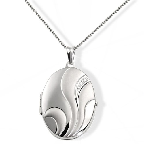 Preisvergleich Produktbild Goldmaid Damen-Halskette 925 Sterlingsilber Medailion Blume 45 cm Panzerkette