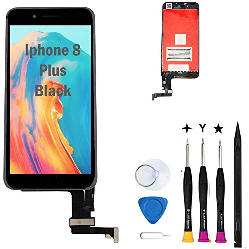 Oli & Ode Screen Replacement for iPhone 8 Plus Screen Replacement Kit iPhone 8 Plus LCD Screen Replacement Kit Touch LCD Digitizer Assembly 3D Touch Model No. A1864/A1897/A1898 (Black)
