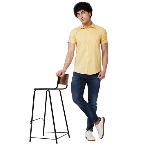 Image of Spykar Men's Regular Fit N /A Full Sleeve Solid Casual Shirts