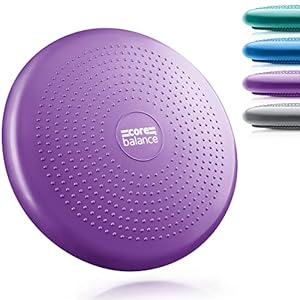 Core Balance Wobble Cushion Physio, Air Stability Cushion, Inflatable Core Trainer, Sensory Cushion for Chair, Pump Included (33cm x 2 inches)