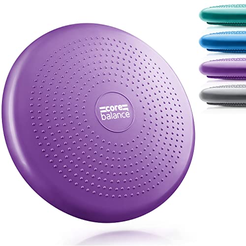 Core Balance Wobble Cushion Physio, Air Stability Cushion, Inflatable Core Trainer, Sensory Cushion for Chair, Pump Included (33cm x 2 inches)