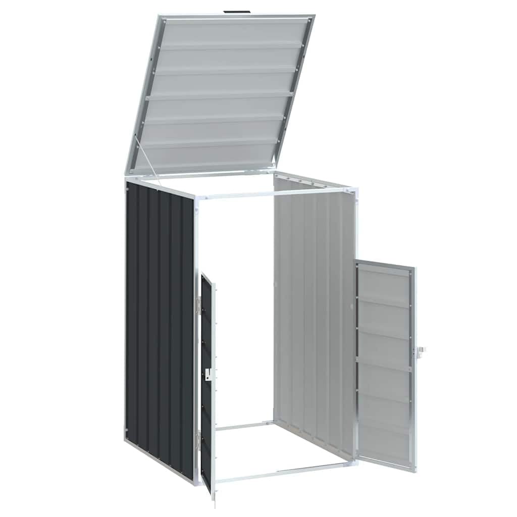 vidaXL Mülltonnenbox für 1 Tonne Anthrazit 72x81x115 cm Stahl