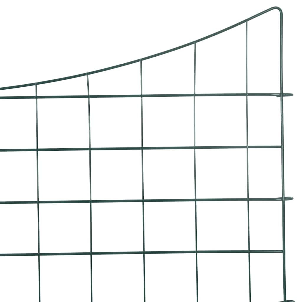 Teichzaun Set 5 Stück Grün Stahl 100 x 50 cm Zaunelement Gartenzaun Sichtschutz Metall Begrenzung Terrasse Sicherheit Trennwand Balkon Vorgarten