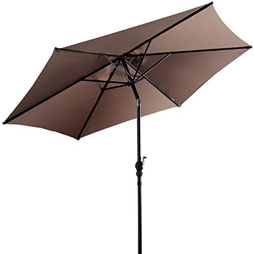 Preisvergleich Produktbild COSTWAY Ø300cm Sonnenschirm, Gartenschirm Marktschirm, Terrassenschirm Sechseck, Kurbelschirm Strandschirm Ampelschirm, Hängeschirm Farbwahl