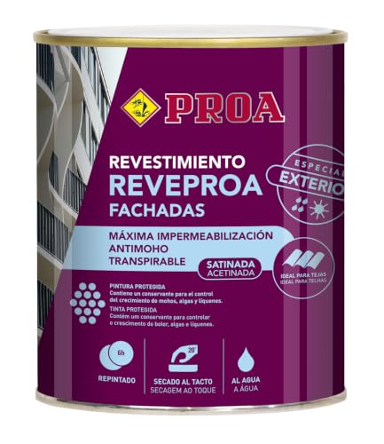 PROA Pintura satinada antihumedad. Blanco. 750 ML.
