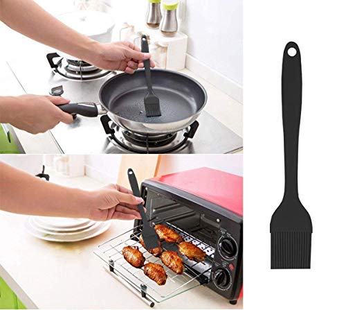 Image of DOZZBY Silicone Spatula Brush for Cooking, Spectula for Cake, Spatula for Non Stick Cookware, Spatula 1, Silicone spatulas (Set of 5 (Black))