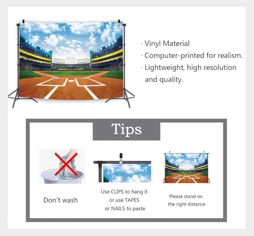 Fondo fotográfico baseball 8x6 ft para fiestas y eventos miniatura 7