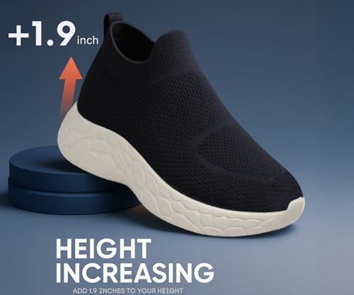 Image of Kraasa Walking Shoes for Men Height Increasing Sports Shoes Ultra Grip Soft Sole Gym Shoes Workout Lightweight Running Shoes for Men