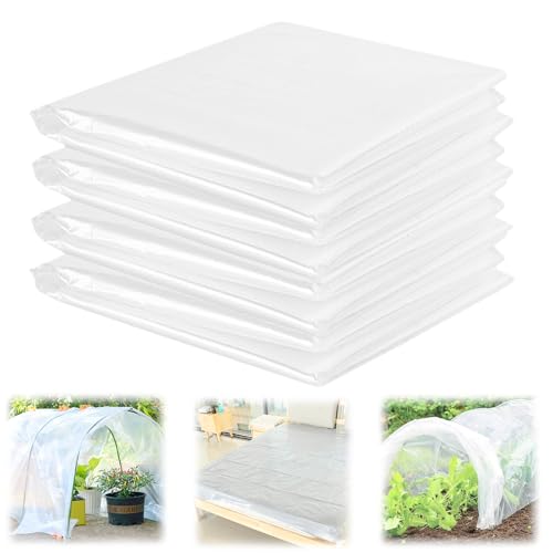 Film pour serre 2 x 6 m, transparent, extra épais et indéchirable, en polyéthylène, bâche de protection résistant aux intempéries, pour serre, film tunnel