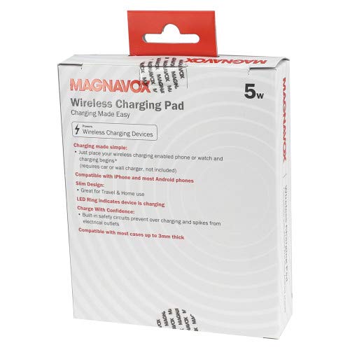 Magnavox MCH4016 Wireless 5W Charging Pad for Mobile Devices and Tablets in Black | Wireless Phone Charging | Compatible with iPhone and Android Devices | - Thumbnail 5