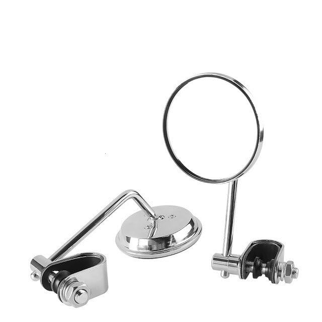 Rétroviseurs de guidon de moto ronds pour SR400 chopper et cruiser noir