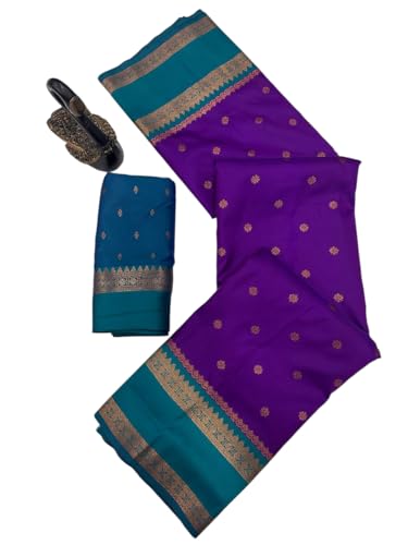 Image of Dharmavaram Pattu Paithani Saree Pure Silk Zari Weaving Floral Border Rich Pallu With Blouse Piece