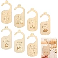 7 PCS Baby Wardrobe Dividers, Cartoon Baby Clothes Storage, Wood Safe Wardrobe Separators from Newborn to 24 Months, Baby Products, Wardrobe Organizers for Infant Newborn Boys & Girls