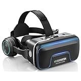 Gafas VR, 3D VR Gafas de Realidad Virtual VR Glasses Objetivo y Pupila Regulable para 4.7' - 7.2' Android/iOS Smartphone (Negro)