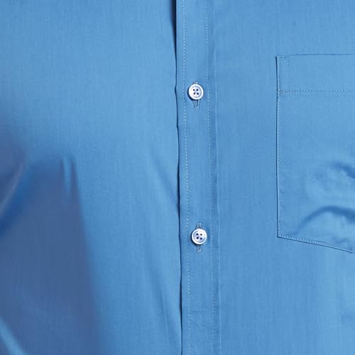 Image of Park Avenue Men's Solid Pattern Slim Fit Cotton Blend Full Sleeve Semi Cut Away Collar Formal Shirt